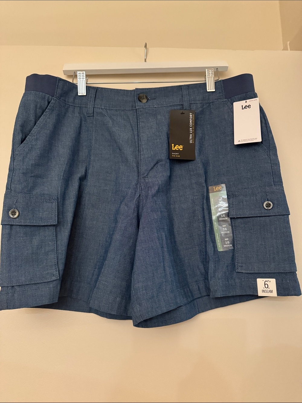 Lee Chambray Cargo Shorts